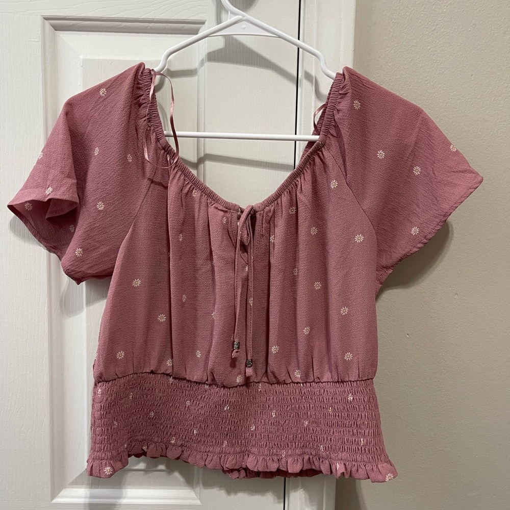 Pink Rose Mauve Floral Blouse